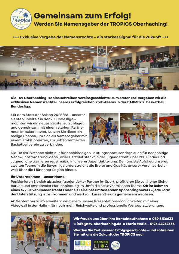 TSV Tropics Flyer A4